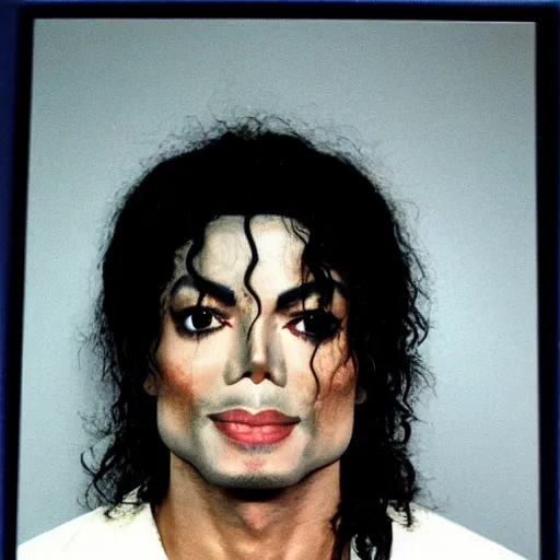 Image similar to closeup michael jackson mugshot