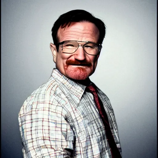 Prompt: robin williams as walter white elementary school