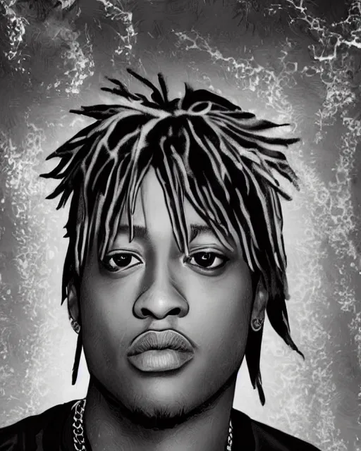 Prompt: juice wrld rapper rockstar legend highly detailed photo realistic anime digital art