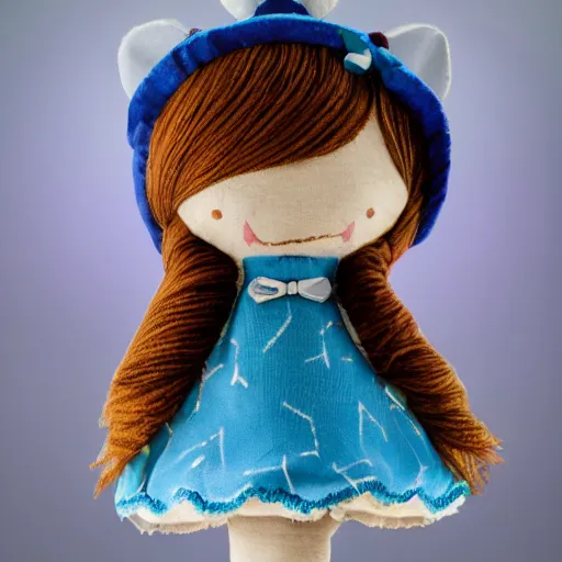 Prompt: blue'snappy gifts'logo doll in magical forest, gifts, dark atmosphere, high detail, soft lighting, 8 k