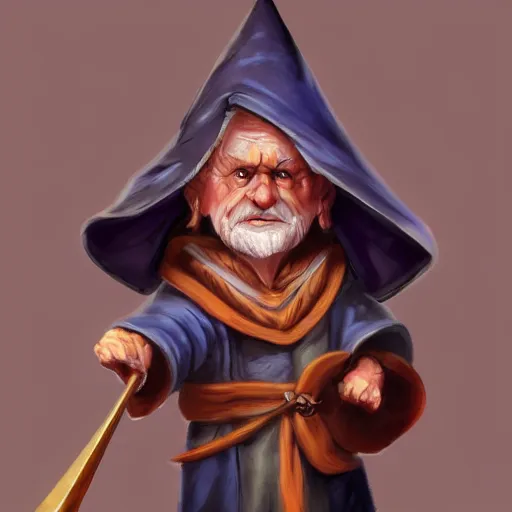 Prompt: a little wizard, by alfredo caceres, digital art, realistic painting, dnd, character design, trending on artstation
