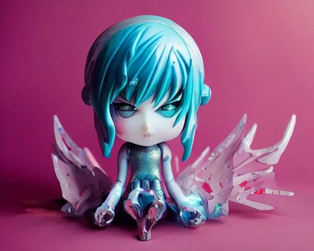 Image similar to James Jean isolated magical girl vinyl figure, figure photography, holographic undertones, glitter accents on figure, anime stylized, high detail, ethereal lighting - H 640