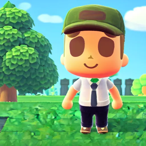 Image similar to ryan gosling in the style of animal crossing, 3d render