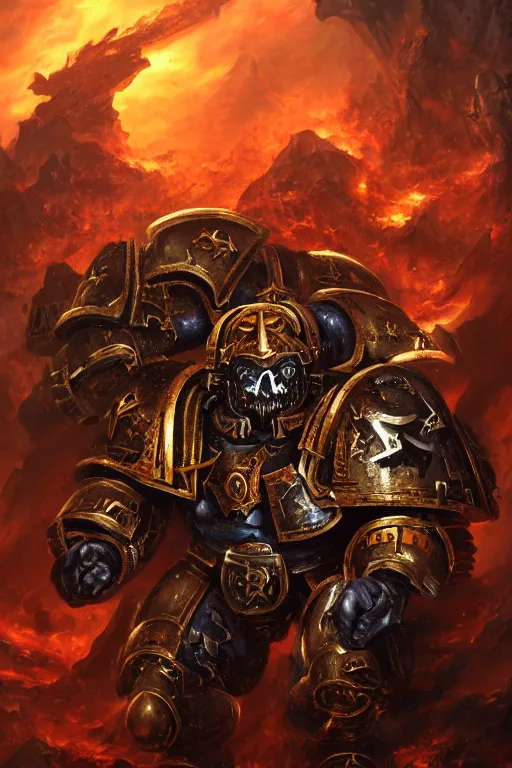 Image similar to a chaos space marine, warhammer 4 0 k, highly detailed, digital art, sharp focus, ambient lighting, trending on art station