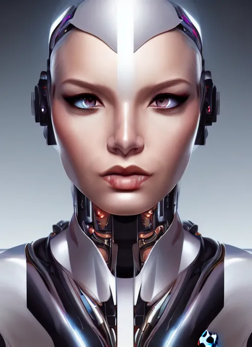 Prompt: portrait of a cyborg woman by Artgerm, (((((face turns left))))) face turns right, eyes closed , biomechanical, hyper detailled, trending on artstation