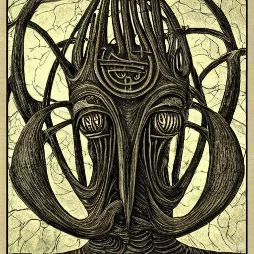 Prompt: pan's labyrinth, by H.R Giger