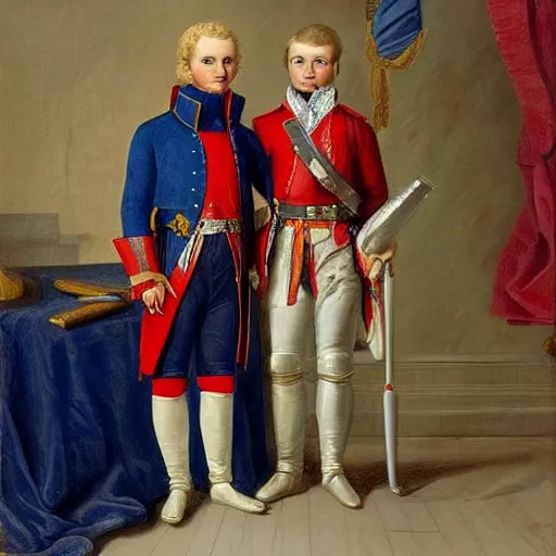 Prompt: portrait of napoloen bonaparte and toussaint l'ouverture standing proudly shoulder to shoulder, painting by rose roosendaal, trending on rotation - n 9