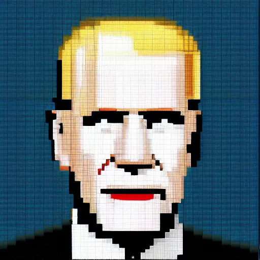 Prompt: joe biden doomguy face portrait pixelated 1 9 9 6