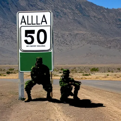 Prompt: area 51, alian, miltary