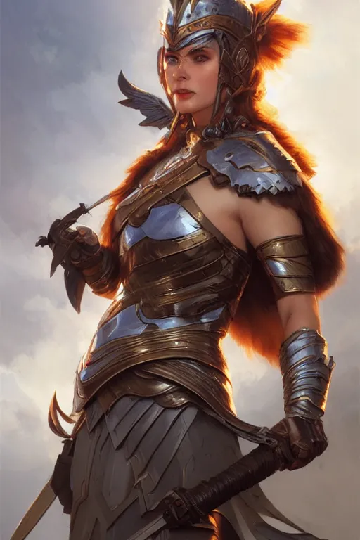 Image similar to amazon valkyrie athena, d & d, fantasy, portrait, highly detailed, headshot, digital painting, trending on artstation, concept art, sharp focus, illustration, art by artgerm and greg rutkowski and magali villeneuve