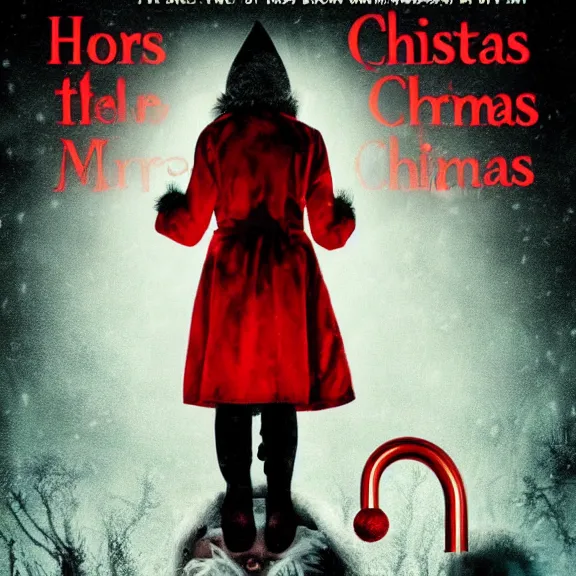 Image similar to a horror movie poster about Christmas