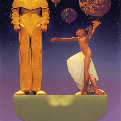 Image similar to 👨🏽🚀 🧬 by james c. christensen and maxfield parrish