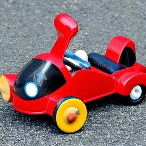 Prompt: rocket powered toy car