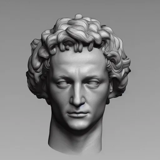 Prompt: david head by michelangelo, 3 d render