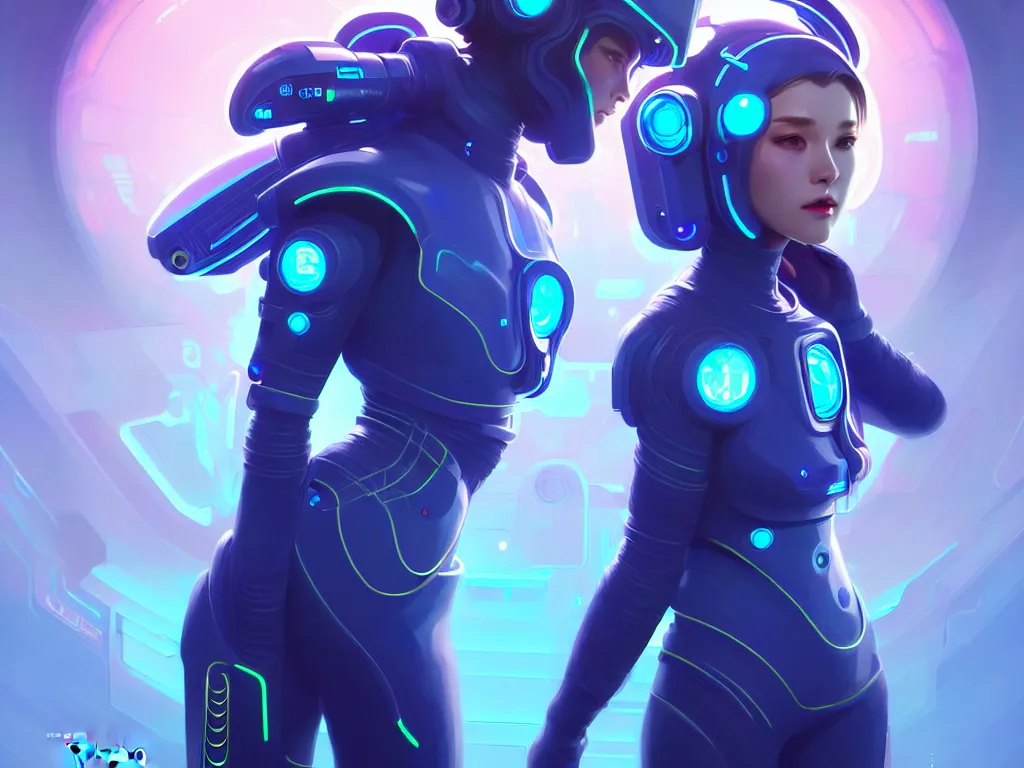 Image similar to portrait futuristic planet neptune police uniform female, in a future huge spaceship internal, neon light, ssci - fi and fantasy, intricate and very very beautiful and elegant, highly detailed, digital painting, artstation, concept art, smooth and sharp focus, illustration, art by tan zi and ayanamikodon and alphonse mucha and wlop