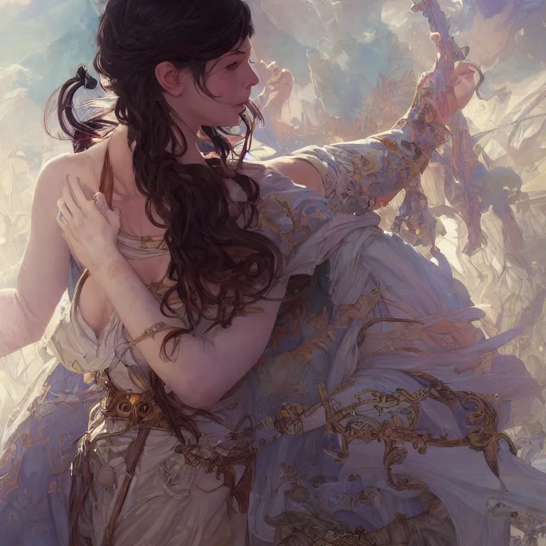 Image similar to portrait of a magic spell, D&D, fantasy, highly detailed, digital painting, artstation, smooth, sharp focus, illustration, art by artgerm and greg rutkowski and alphonse mucha