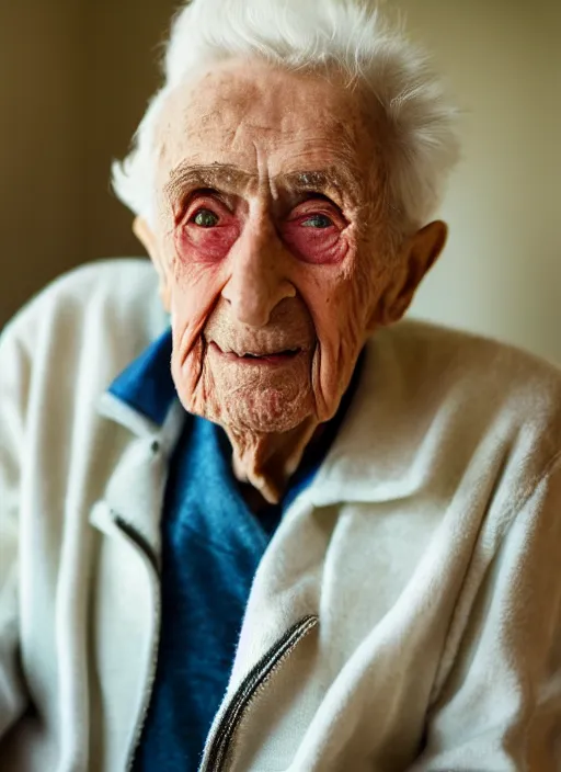 Prompt: DSLR photo portrait still of 90 year old age 90 James Dean at age 90!!!, 85mm f1.8