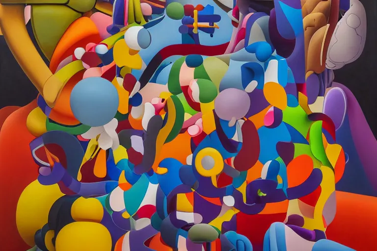 big abstract sculpture in the style of kaws by james, Stable Diffusion