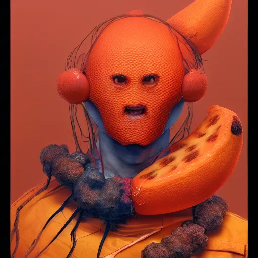 Prompt: portrait photography of a orange fruit character with a superhero cape, ultra detail, high detail, 8 k, octane render, anime, award - winning concept art by beksinski, picasso masterpiece, complimentary colors, james gilleard, bruegel, greg rutkowski, alphonse mucha, and yoshitaka amano