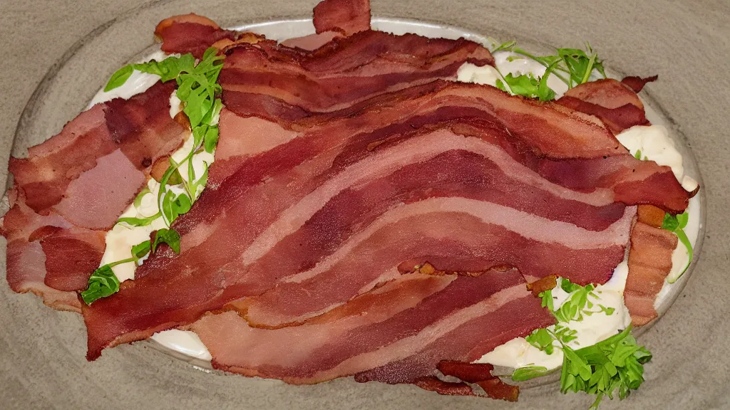 Prompt: linenpunk acrid plate of bacon