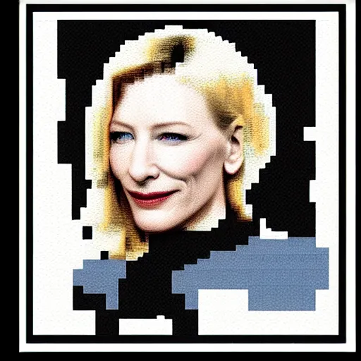 Image similar to cate blanchett, pixelart