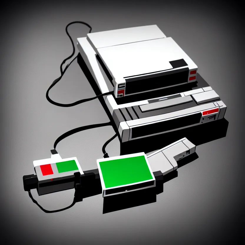 Image similar to a hyperrealistic clope up detailed photo of a floppy disk, retro, 8 0 s, vintage, game consoles