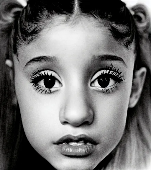 Prompt: award winning photo of Ariana Grande, symmetrical face by Sally Mann