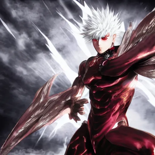 Prompt: boros from one punch man series as raiden from metal gear rising revengeance