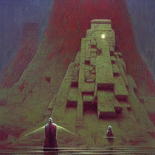 Prompt: the lost city by beksinski