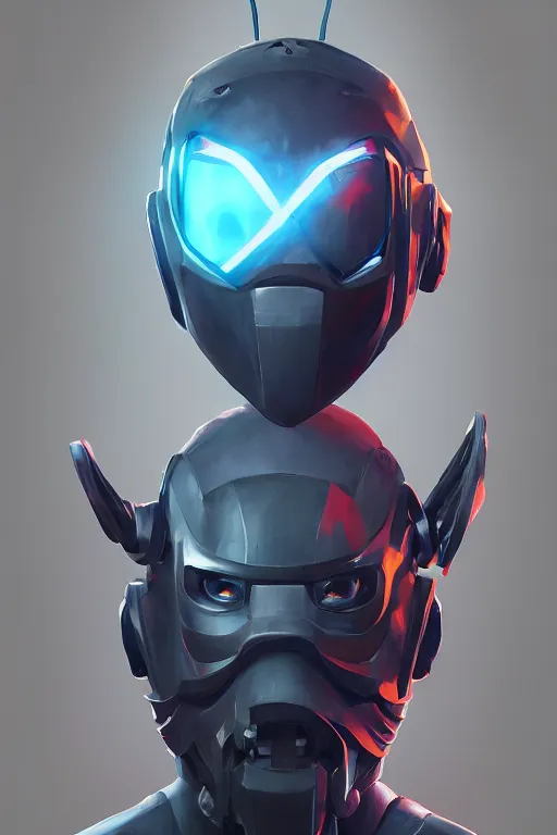 Image similar to epic mask helmet robot ninja portrait stylized as fornite style game design fanart by concept artist gervasio canda, behance hd by jesper ejsing, by rhads, makoto shinkai and lois van baarle, ilya kuvshinov, rossdraws global illumination radiating a glowing aura global illumination ray tracing hdr render in unreal engine 5