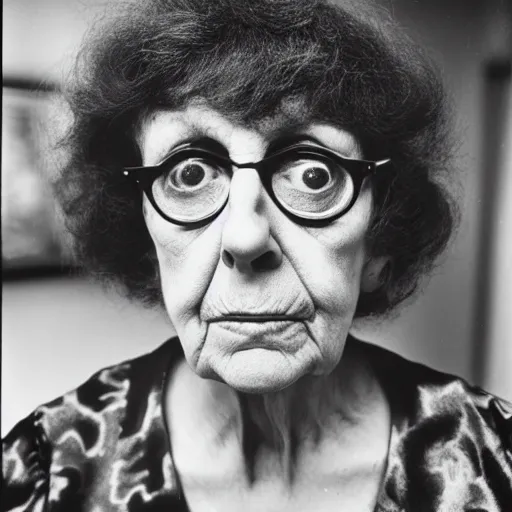 Image similar to photo of Diane Arbus by Diane Arbus, black and white, high contrast, Rolleiflex, 55mm f/4 lens