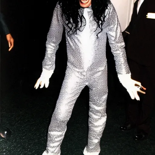 Image similar to michael jackson in a cat suit