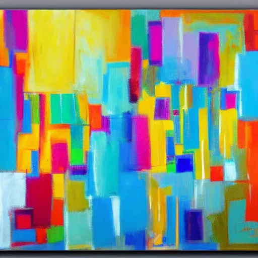 Image similar to award-winning large colorful abstract art painting