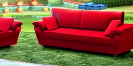 Image similar to Super Mario-themed red couch