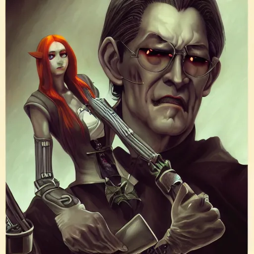 Image similar to portrait of Hank Hill Vampire Hunter Jean-auguste dominique ingres peter mohrbacher dave dorman castlevania sotn kingdom hearts artwork tombow