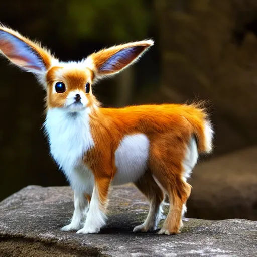 Prompt: national geographic professional photo of eevee, award winning