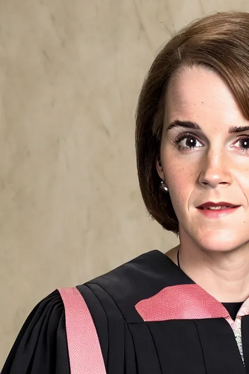 Prompt: us supreme court chief justice emma watson, official government photo