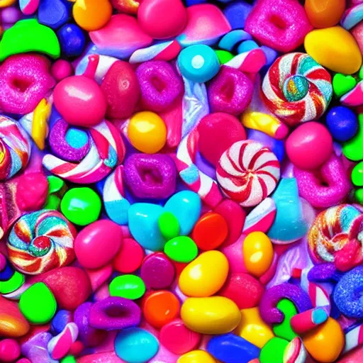 Image similar to candies. A very detailed and hight quality digital art piece. Trending on artstation, 4k, high resolution