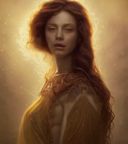 Image similar to majestic gracious regal persephone portrait, ancient greece, mysterious atmospheric lighting, elysian fields, painted, intricate, iridescent, volumetric lighting, beautiful, rich deep colours masterpiece, golden hour, golden ratio, sharp focus, ultra detailed, by leesha hannigan, ross tran, thierry doizon, kai carpenter, ignacio fernandez rios