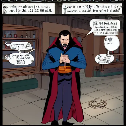 Prompt: dr. Strange sad at a bar