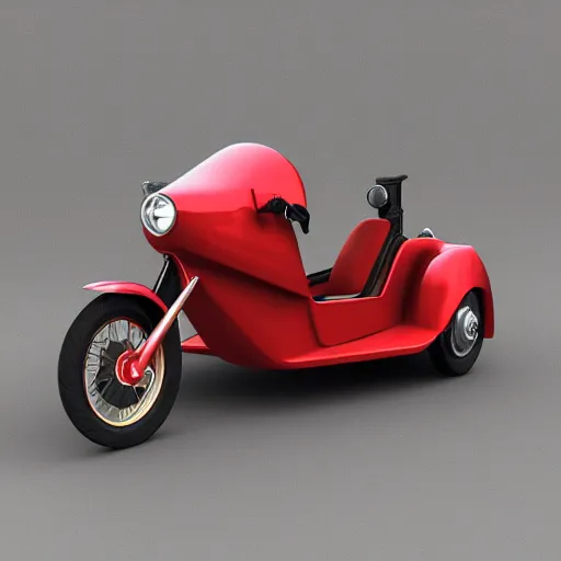 Prompt: sidecar from the motorcycle dnepr mt 1 1,, 3 d render,