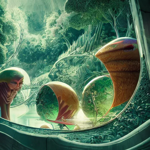 Image similar to river lush alien cinematic geometric 8 k sharp focus sacred by moebius, andreas franke, james christensen, victo nagi, artgerm