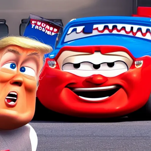 Prompt: donald trump as a character in cars