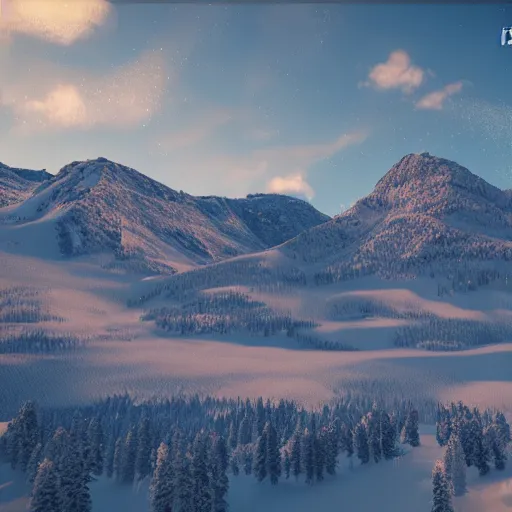 Prompt: rocky mountains, snow, detailed, unreal engine 5, flickr, tilt shift