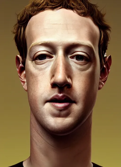 Prompt: portrait of mark zuckerberg with long long neck and lizard eyes and snake tongue, hyper detailed, digital art, trending in artstation, cinematic lighting, studio quality, smooth render, unreal engine 5 rendered, octane rendered, art style by klimt and nixeu and ian sprigger and wlop and krenz cushart.