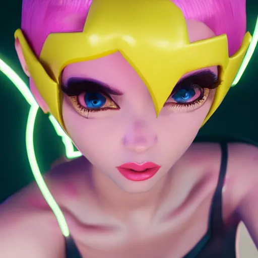 Image similar to still of pretty Riven (LoL) in KDA music video. 3d render, octane render, game art, realistic, highly detailed, trending on artstation, 4k, trending on artstation, pixar, cgsociety, unreal engine 5, redshift render, trending on artstation, blender, behance, cg