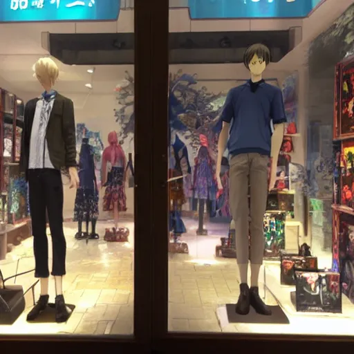 Image similar to makoto shinkai fantasy store window