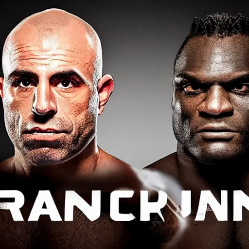 Image similar to Joe Rogan fighting versus Francis Ngannou