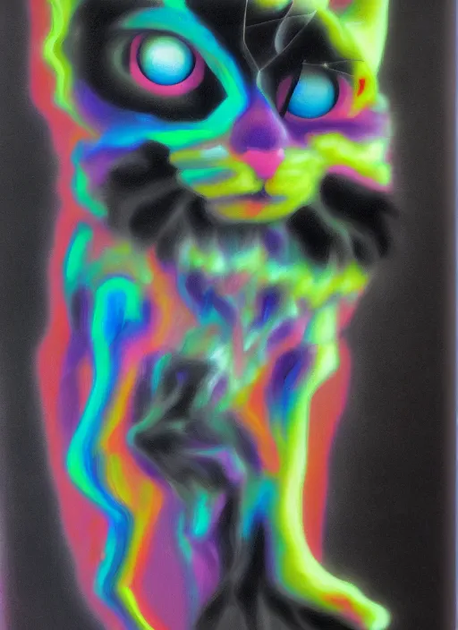 Image similar to futuristic lasers tracing, laser cat, selkirk rex longhair, by steven meisel, kaws, rolf armstrong, mondrian, kandinsky, perfect geometry abstract acrylic, octane hyperrealism photorealistic airbrush collage painting, dark monochrome, fluorescent colors, minimalist rule of thirds, eighties eros