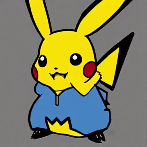 Prompt: pikachu, illustrated by mato